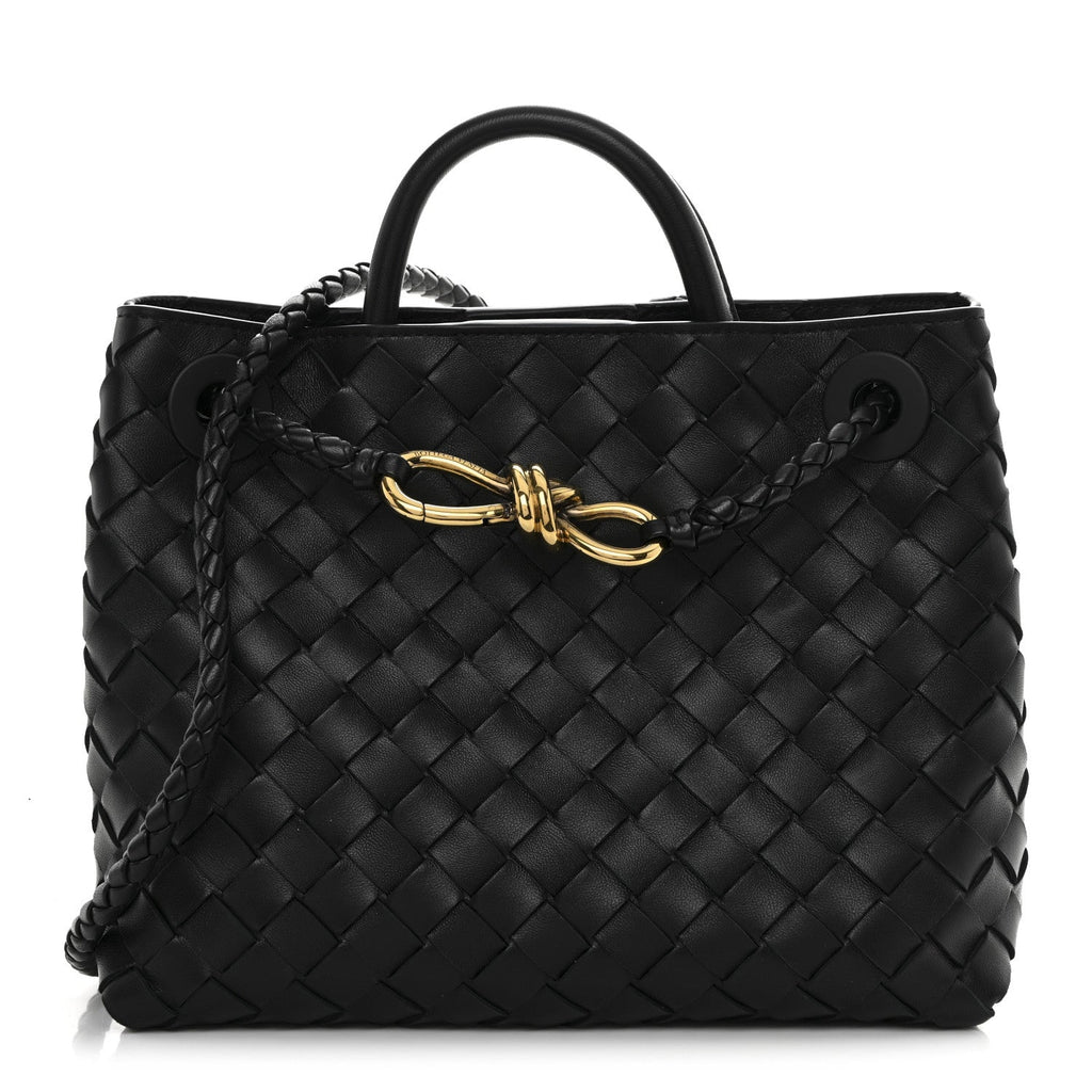 Nappa Intrecciato Small Andiamo Shoulder Bag Black