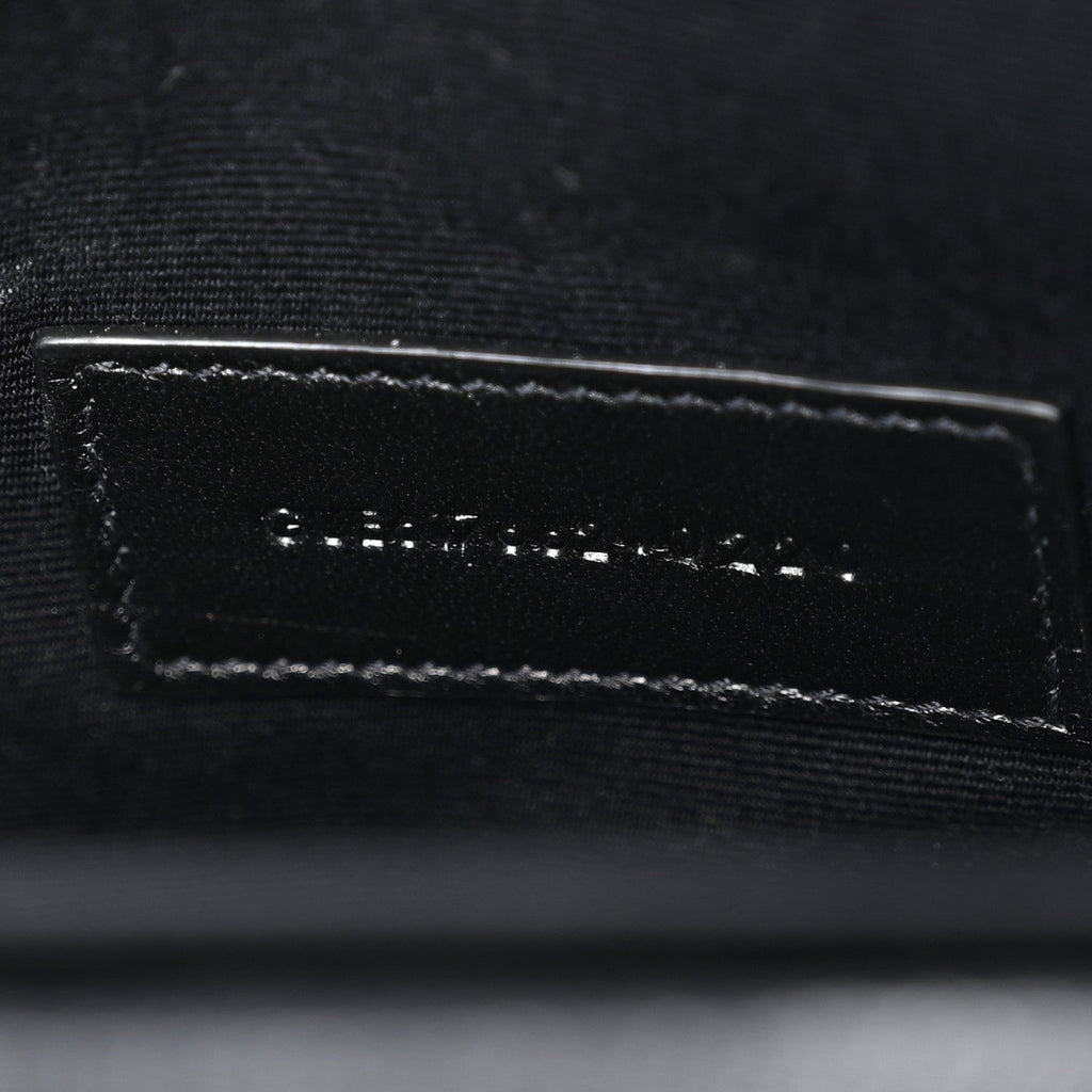 Grain De Poudre Matelasse Chevron Monogram Envelope Clutch Black