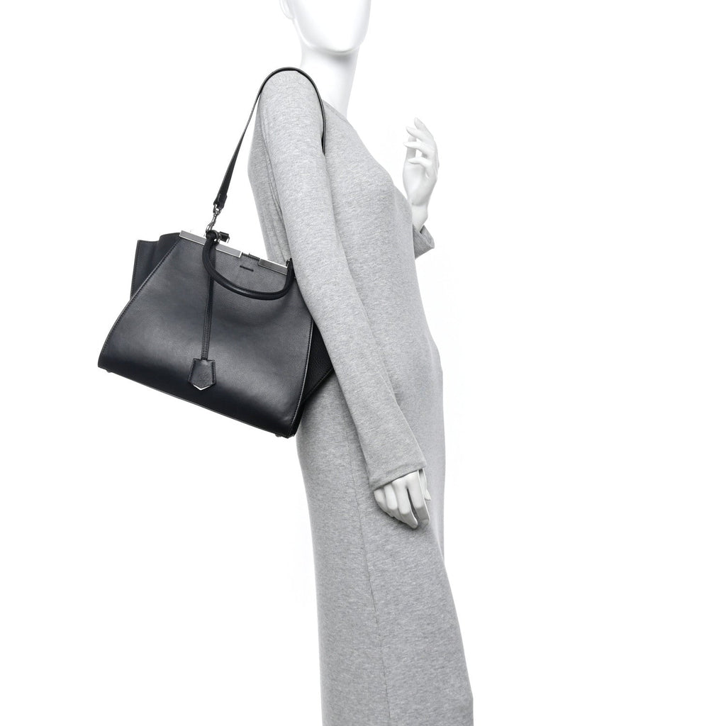 Vitello Dolce Shiny Nappa Petite 3Jours Tote Black