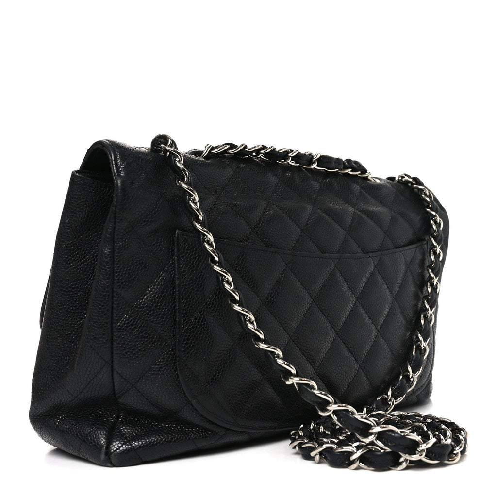 Caviar Quilted Jumbo Single Flap Black