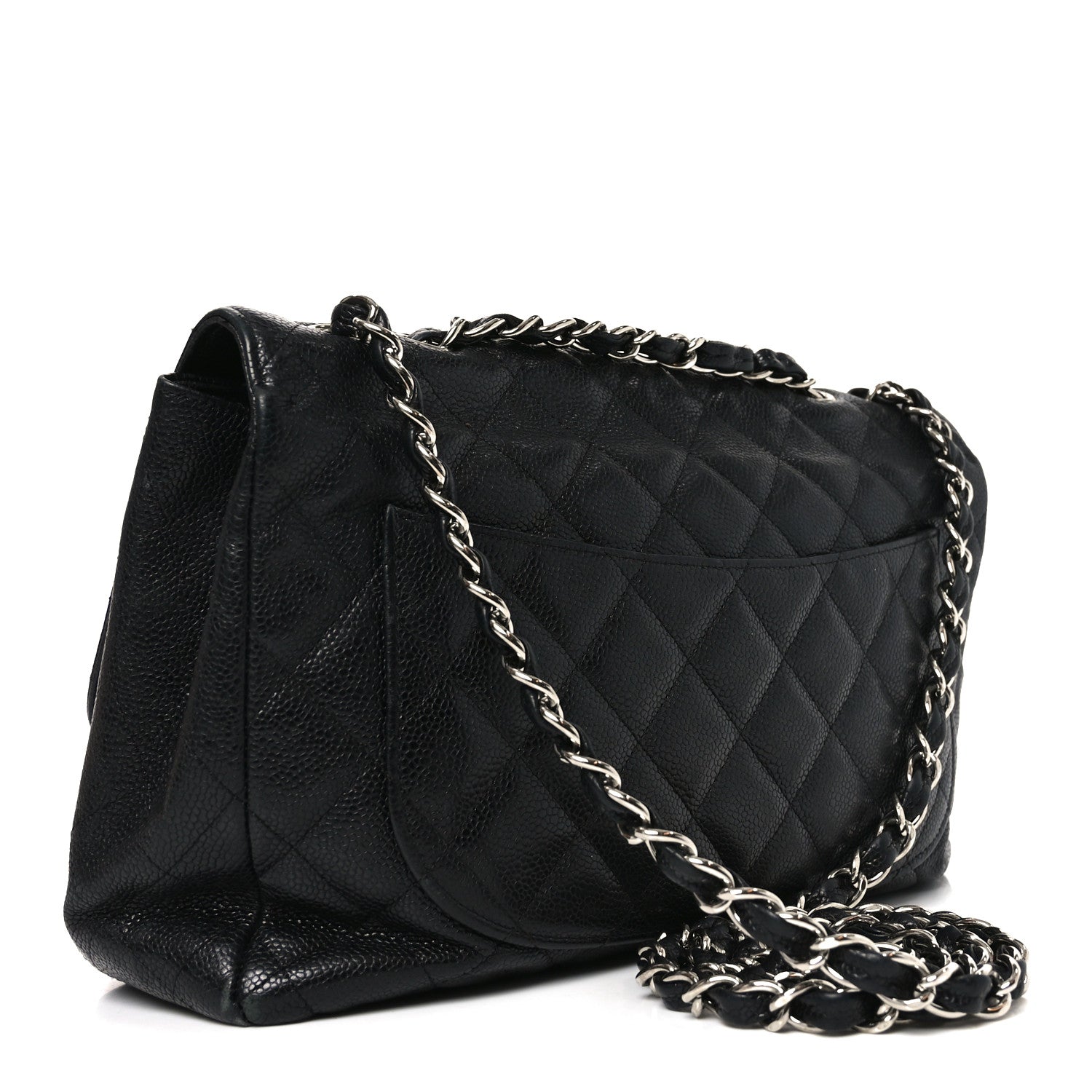 Caviar Quilted Jumbo Single Flap Black