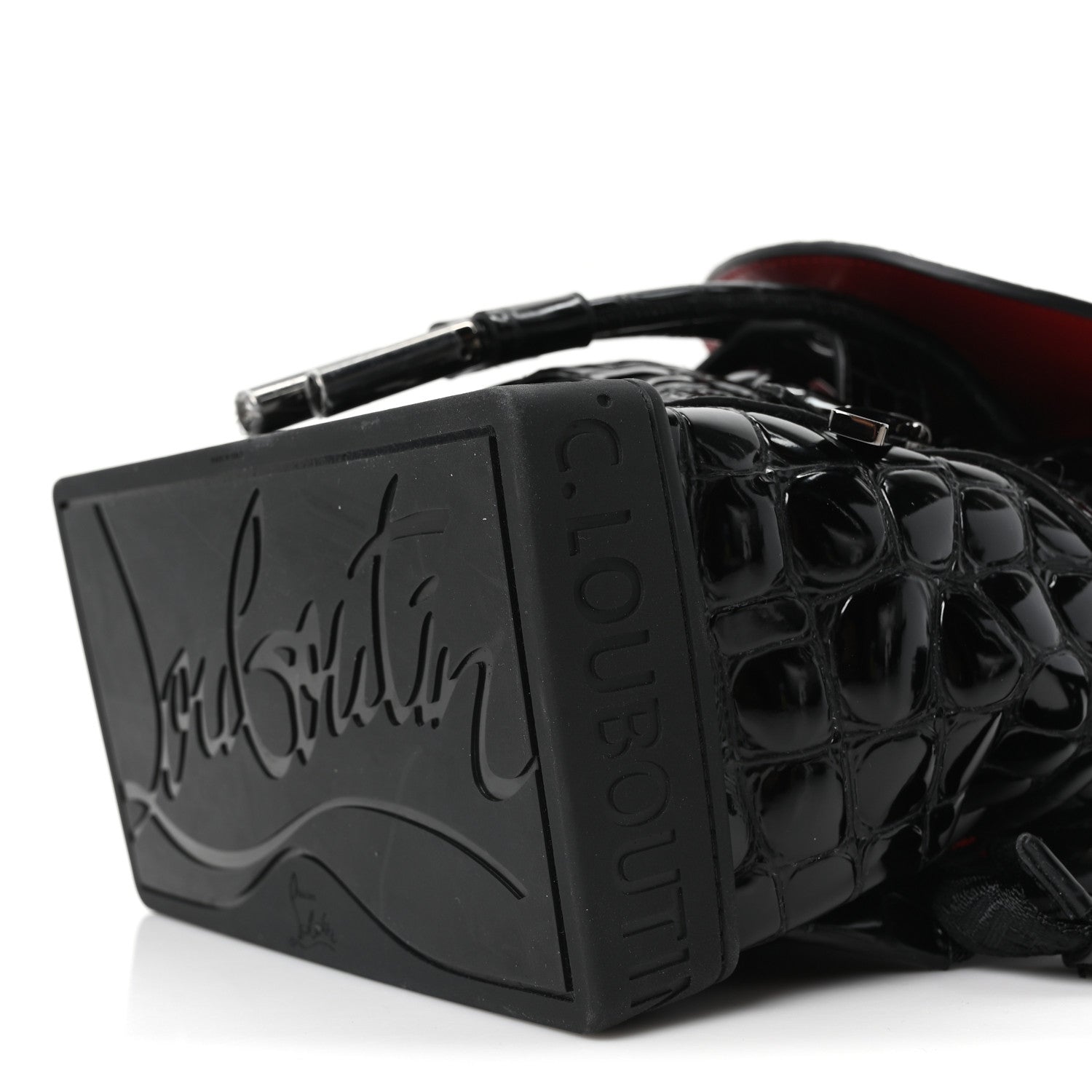 Calfskin Alligator Embossed Small Explorafunk Backpack Black
