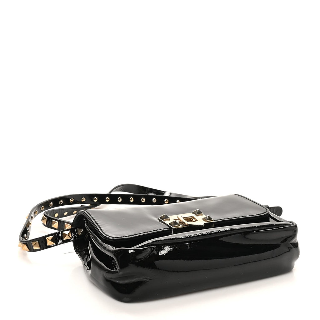 Patent Rockstud Flip Lock Flap Black