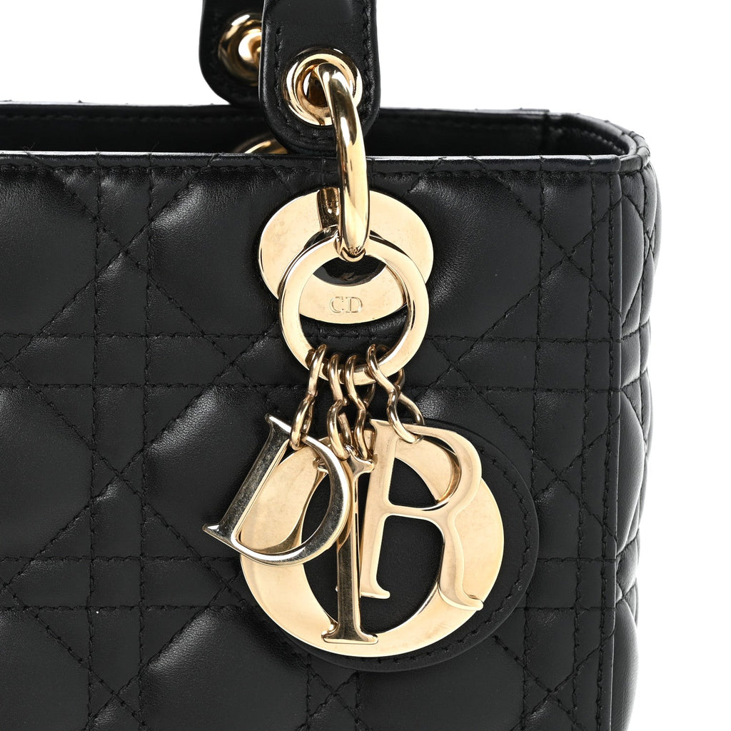 Lambskin Cannage Medium Lady Dior Black