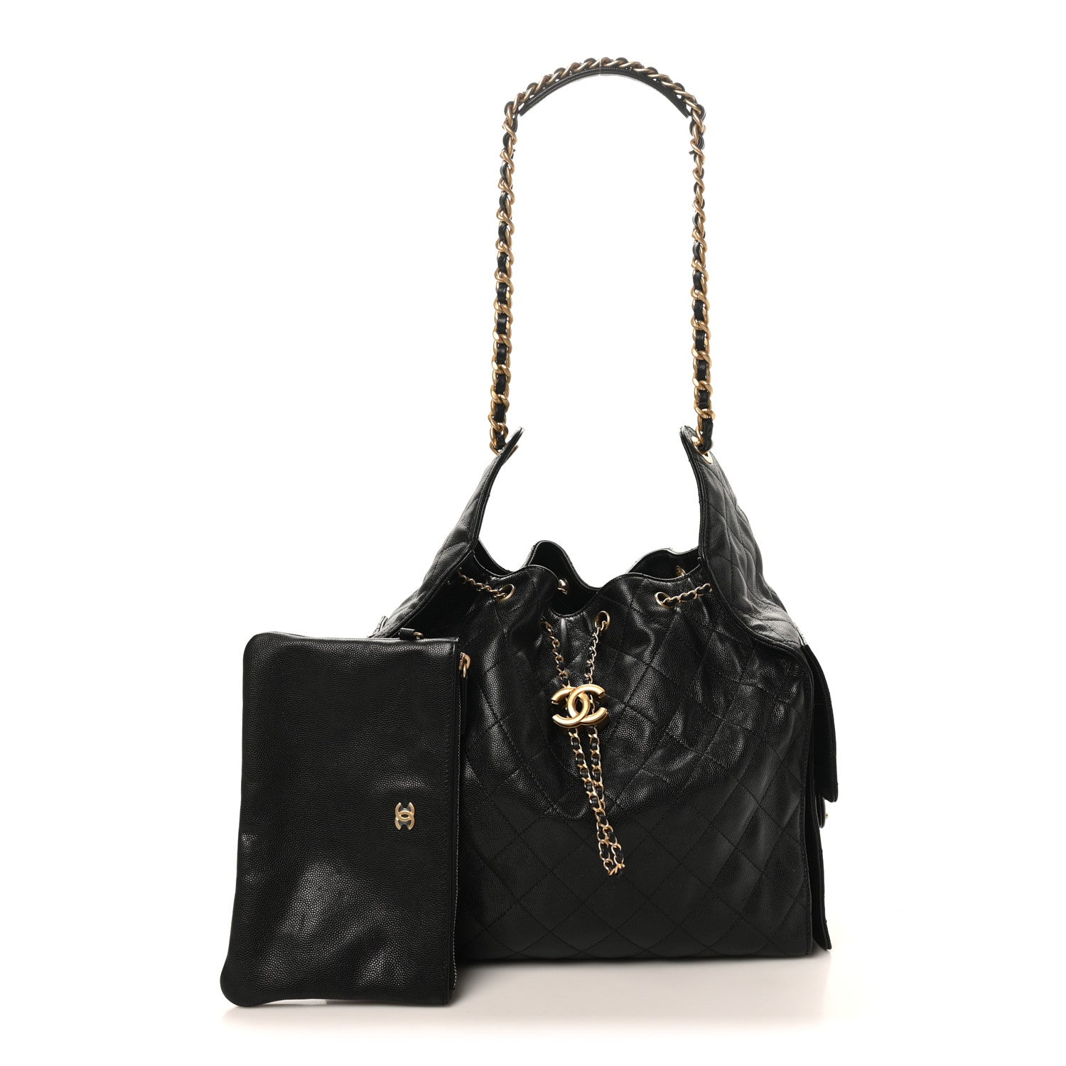 Caviar Quilted Medium Chanel 25 Handbag Black