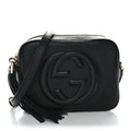 Pebbled Calfskin Small Soho Disco Bag Black