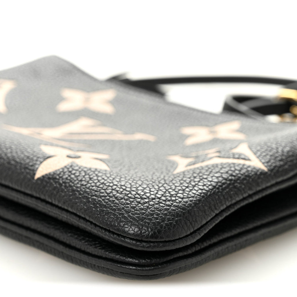 Empreinte Monogram Giant Double Zip Pochette Black Cream