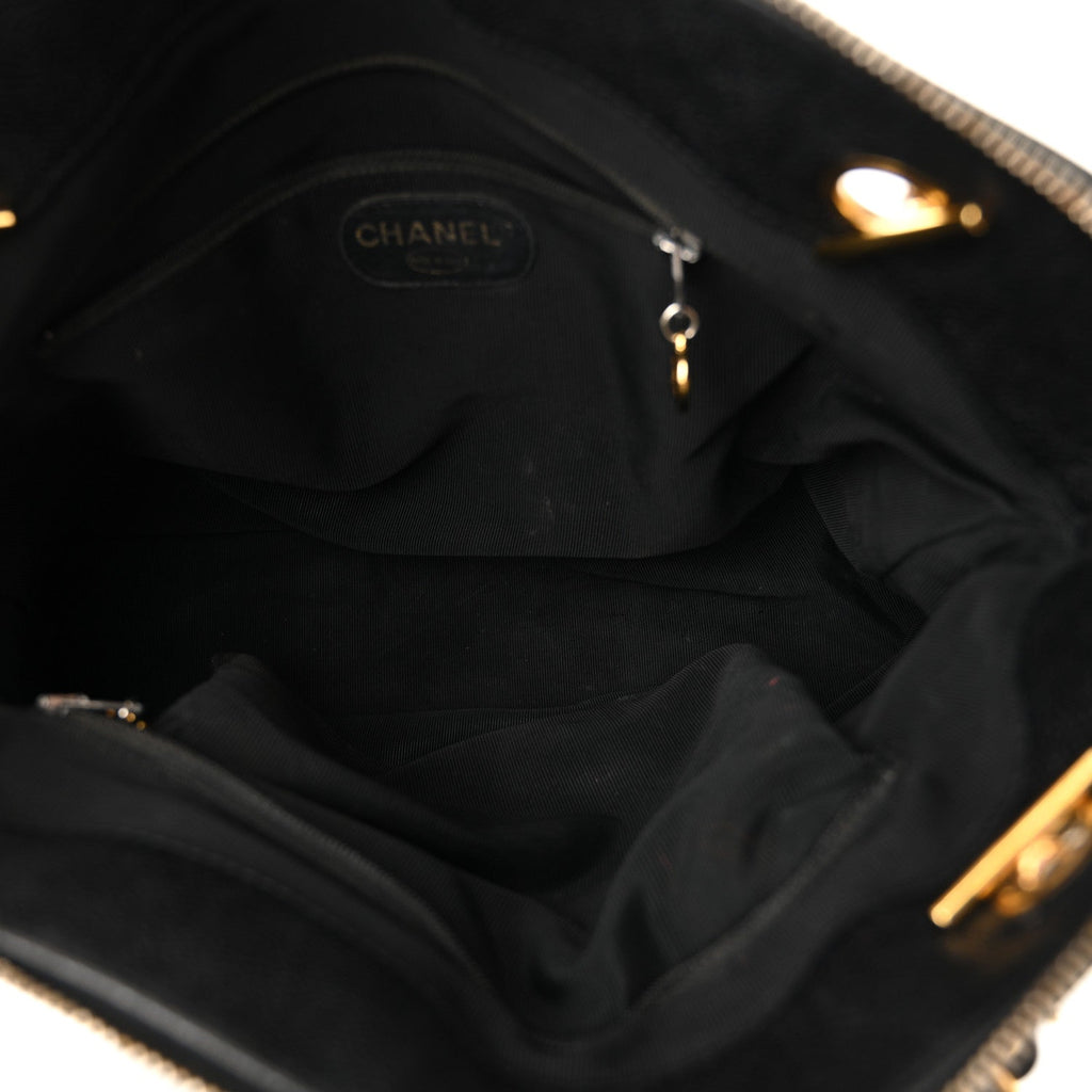 Caviar Triple CC Shoulder Bag Black