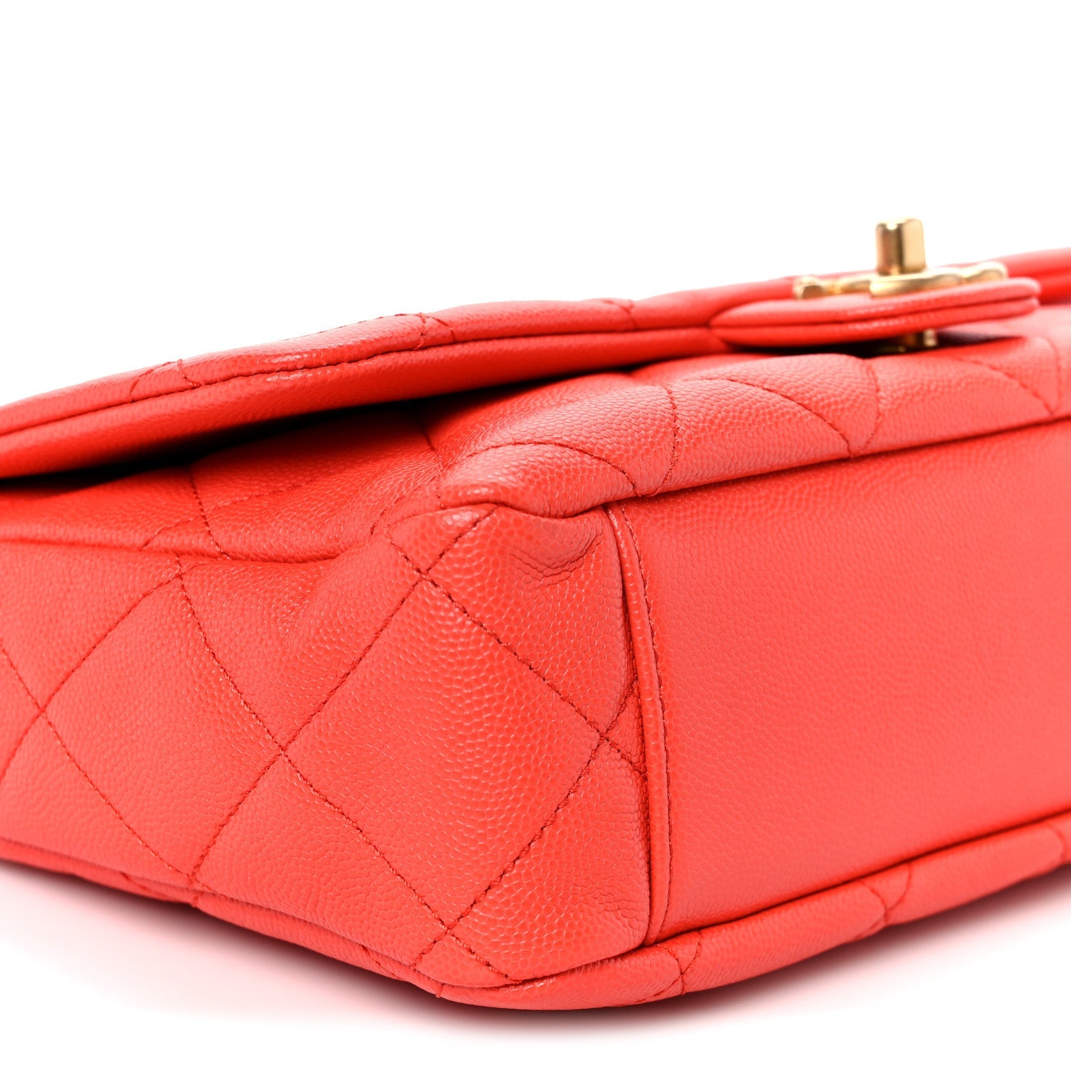 Caviar Quilted CC Melody Single Flap Orange