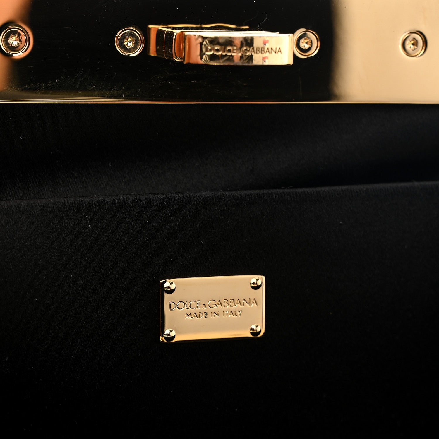 Satin Small Marlene Chain Clutch Black