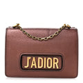 Metallic Calfskin J'Adior Chain Flap Bag Noisette