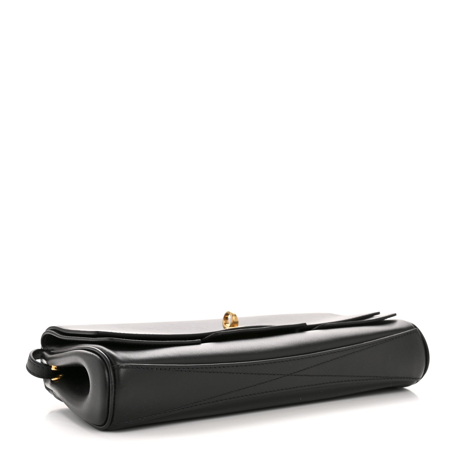 Smooth Calfskin Small Bel Air Clutch On Strap Black