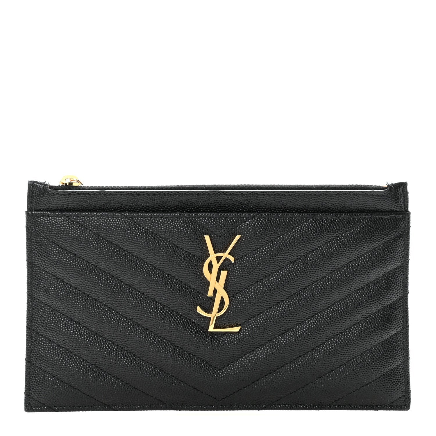 Grain De Poudre Chevron Monogram Bill Pouch Black