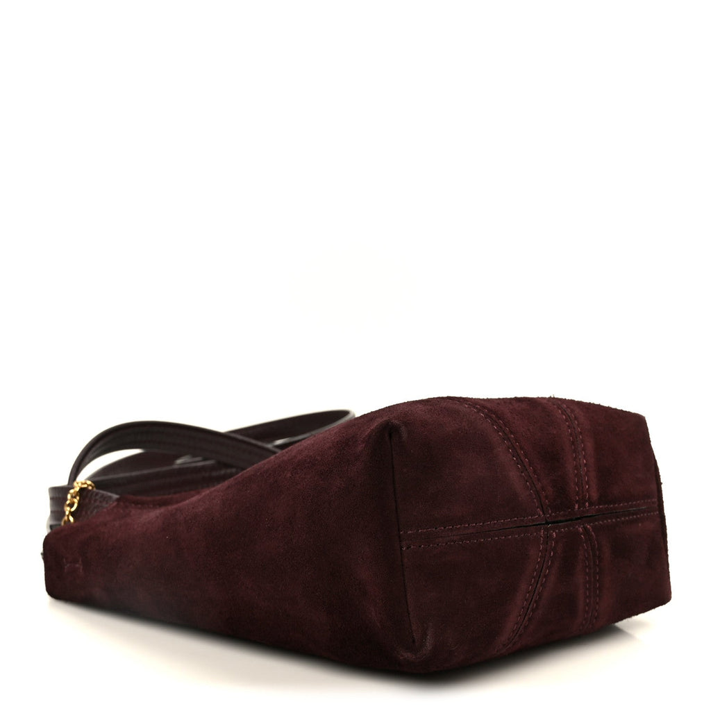 Suede Small Spin Tote Deep Violine