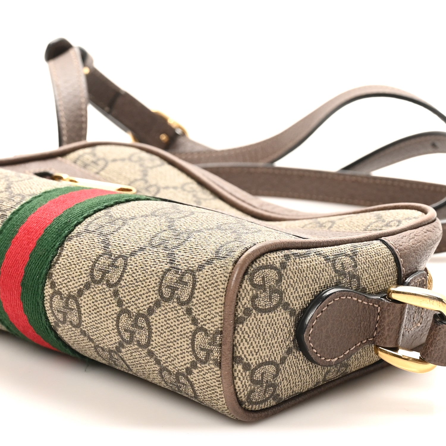 GG Supreme Monogram Web Mini Ophidia Shoulder Bag Brown