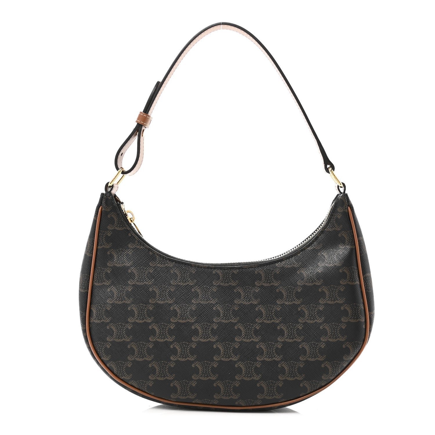 Triomphe Canvas Calfskin Ava Shoulder Bag Tan