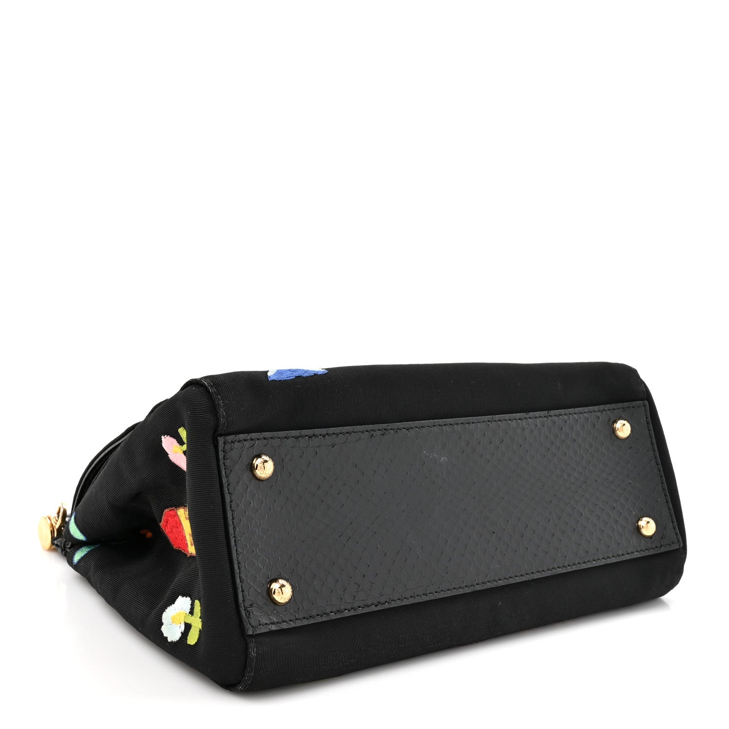 Neoprene Watersnake Embellished Medium Miss Sicily Satchel Black Multicolor