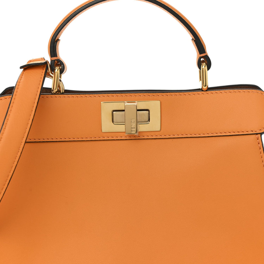 Vitello Seta Nappa Bi-Color Small Peekaboo I SEE U Satchel Clementine Rose Ghianda
