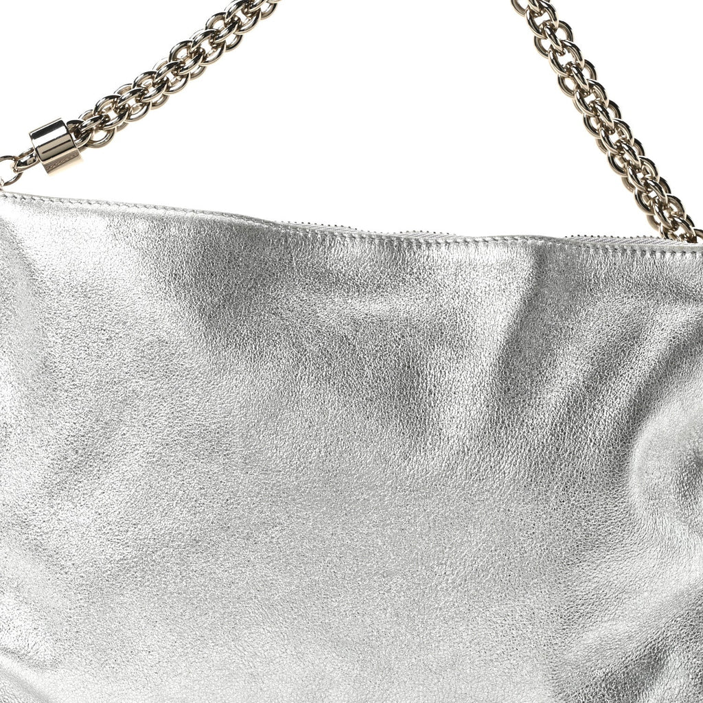 Metallic Goatskin Callie Mea Tassel Silver
