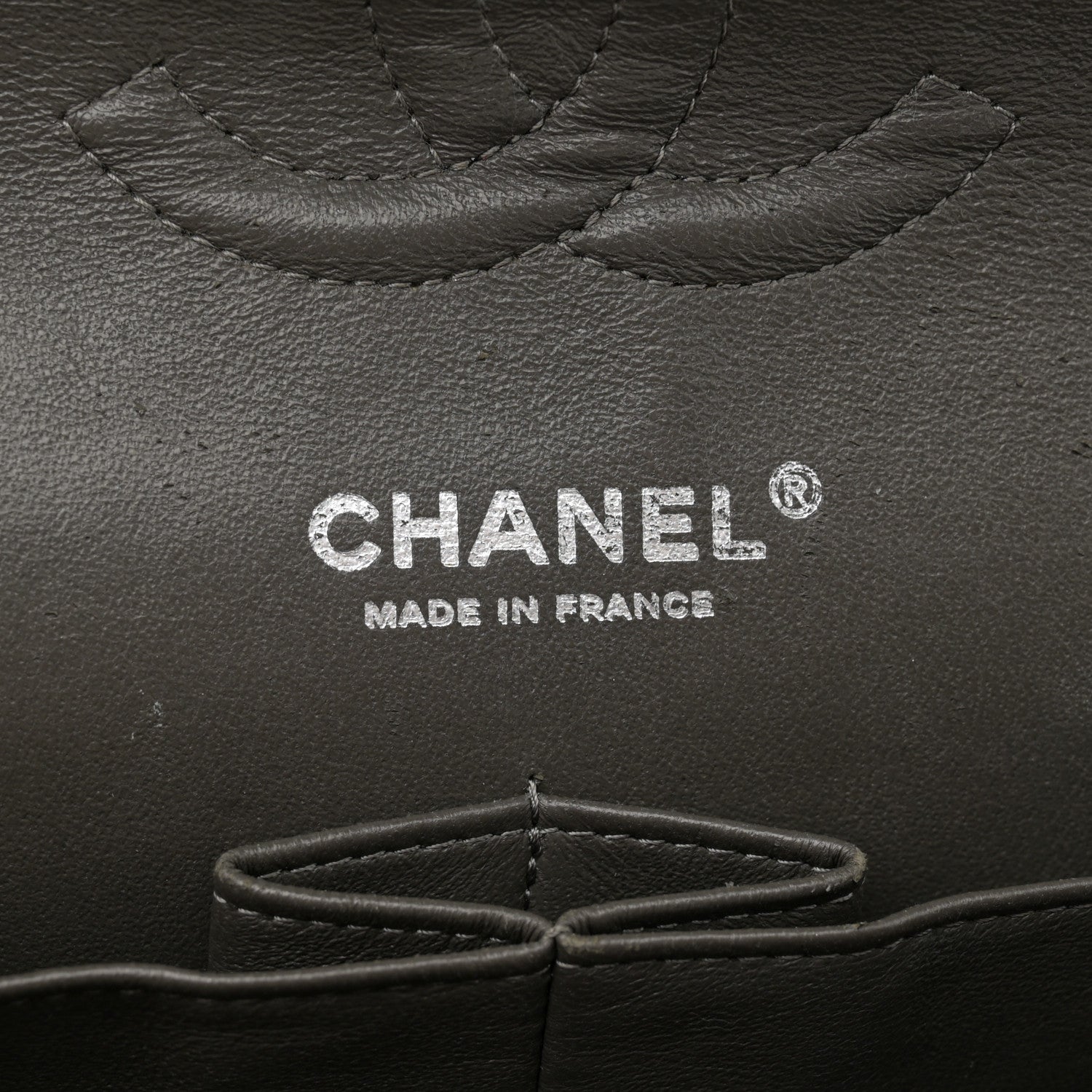 Caviar Quilted Medium Double Flap Dark Grey