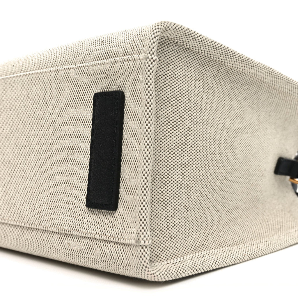 Canvas Calfskin La Medusa Small Tote Bag Beige