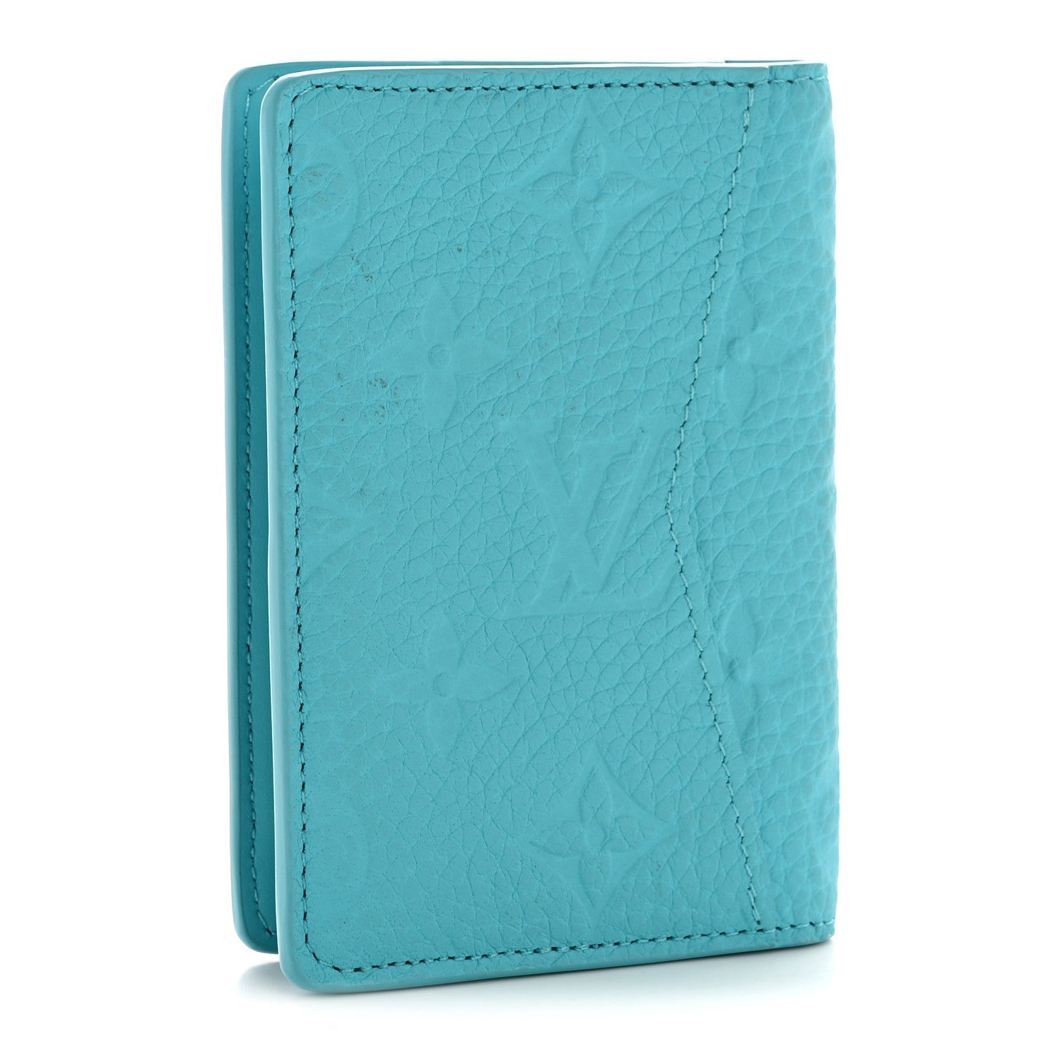 Taurillon Monogram Pocket Organizer Turquoise