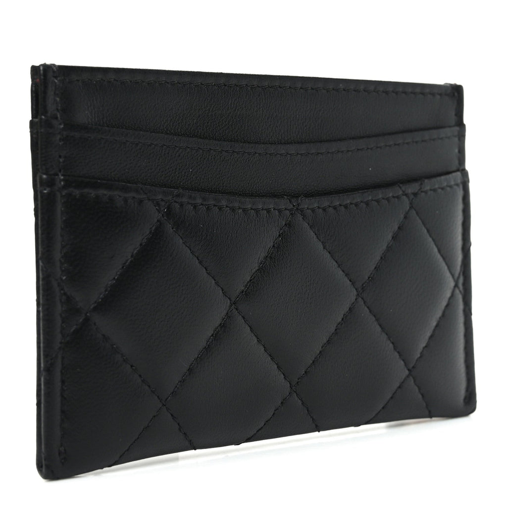 Lambskin Quilted  Holder Black