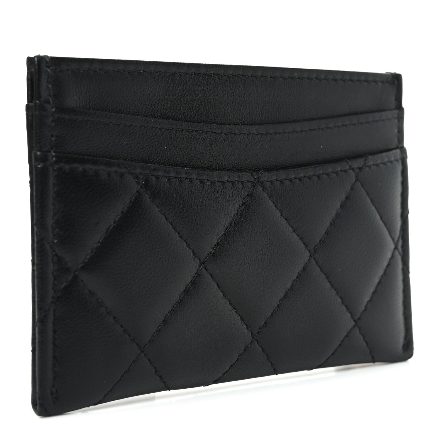 Lambskin Quilted  Holder Black
