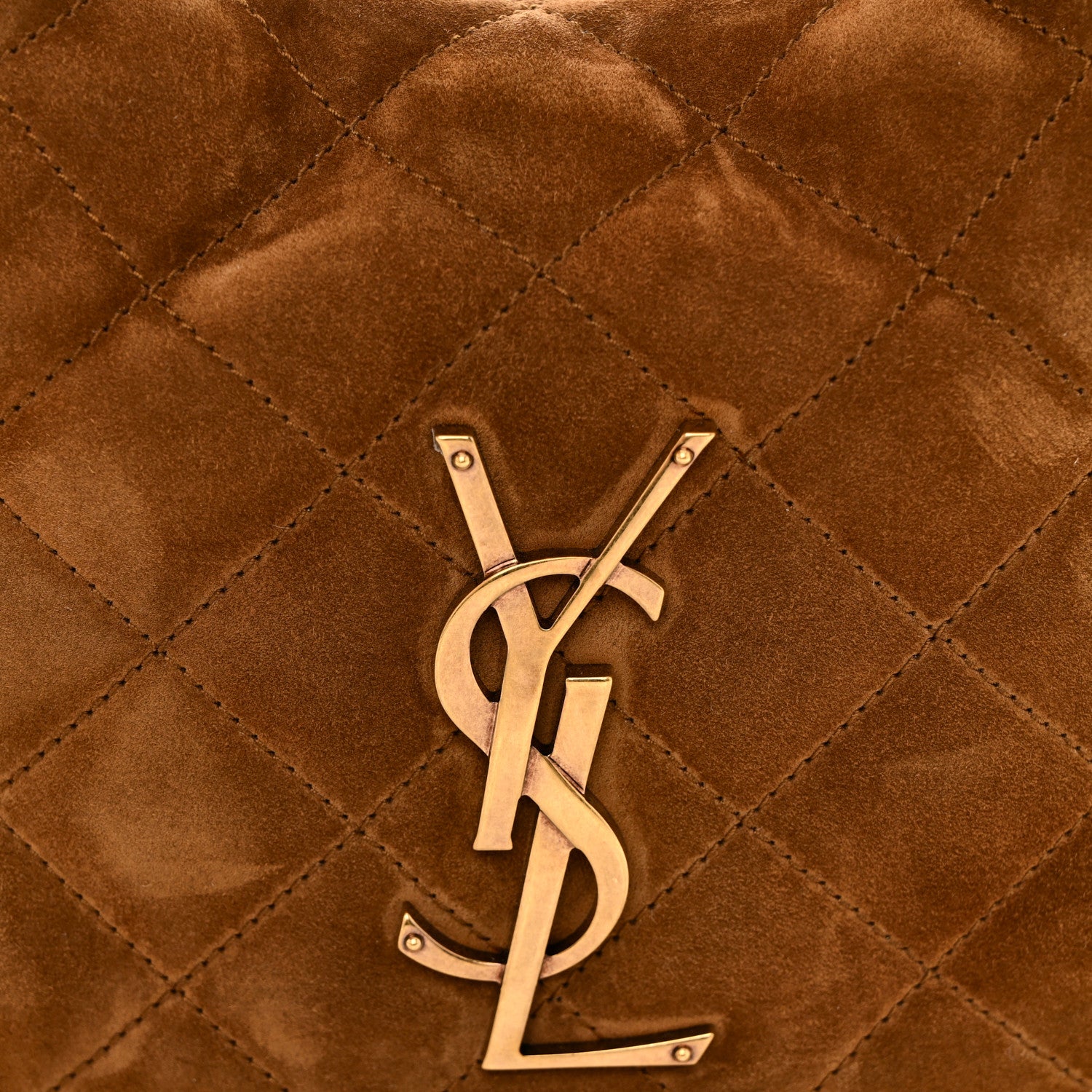 Suede Quilted Icarino Bag Caramel Cognac