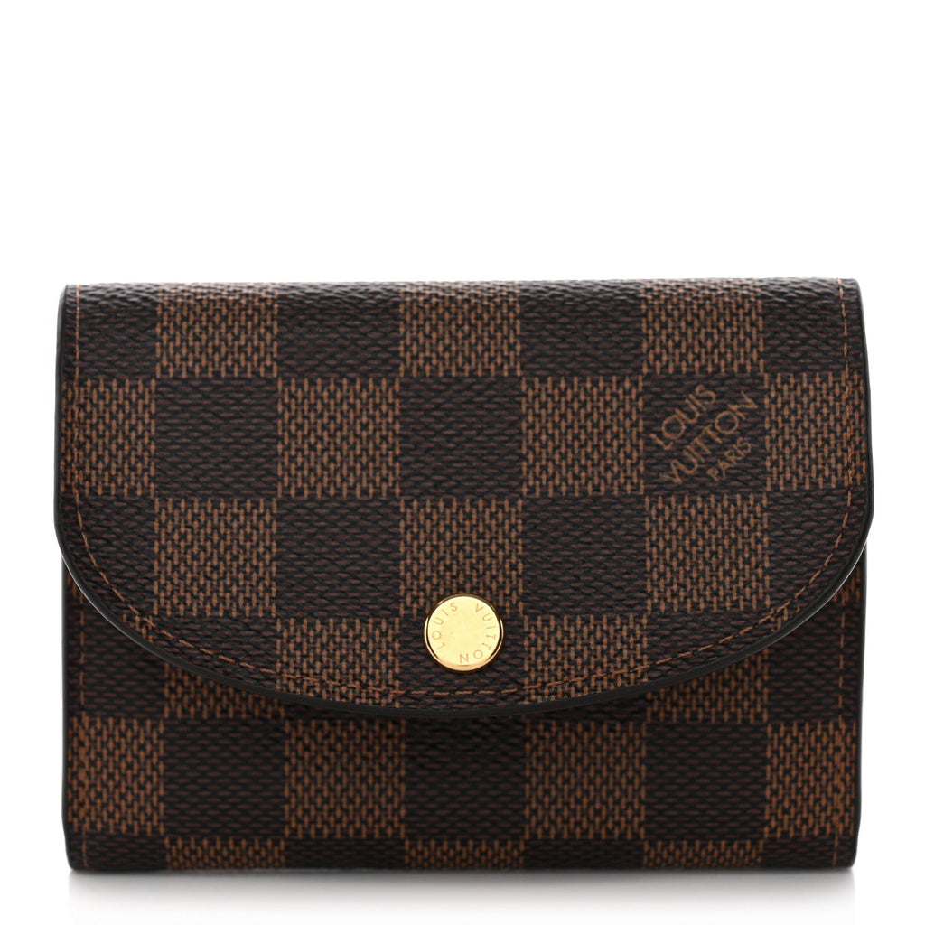 Damier Ebene Rosalie Coin Purse Rose Ballerine