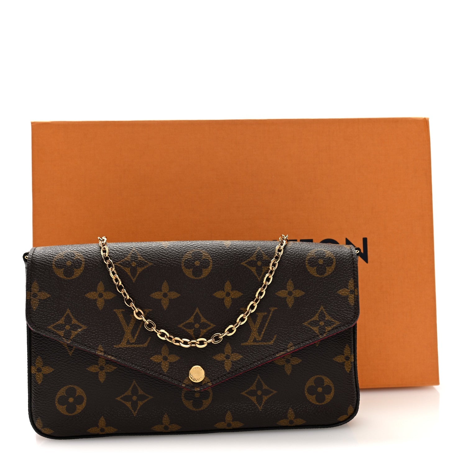 Monogram Pochette Felicie Chain Wallet Fuchsia