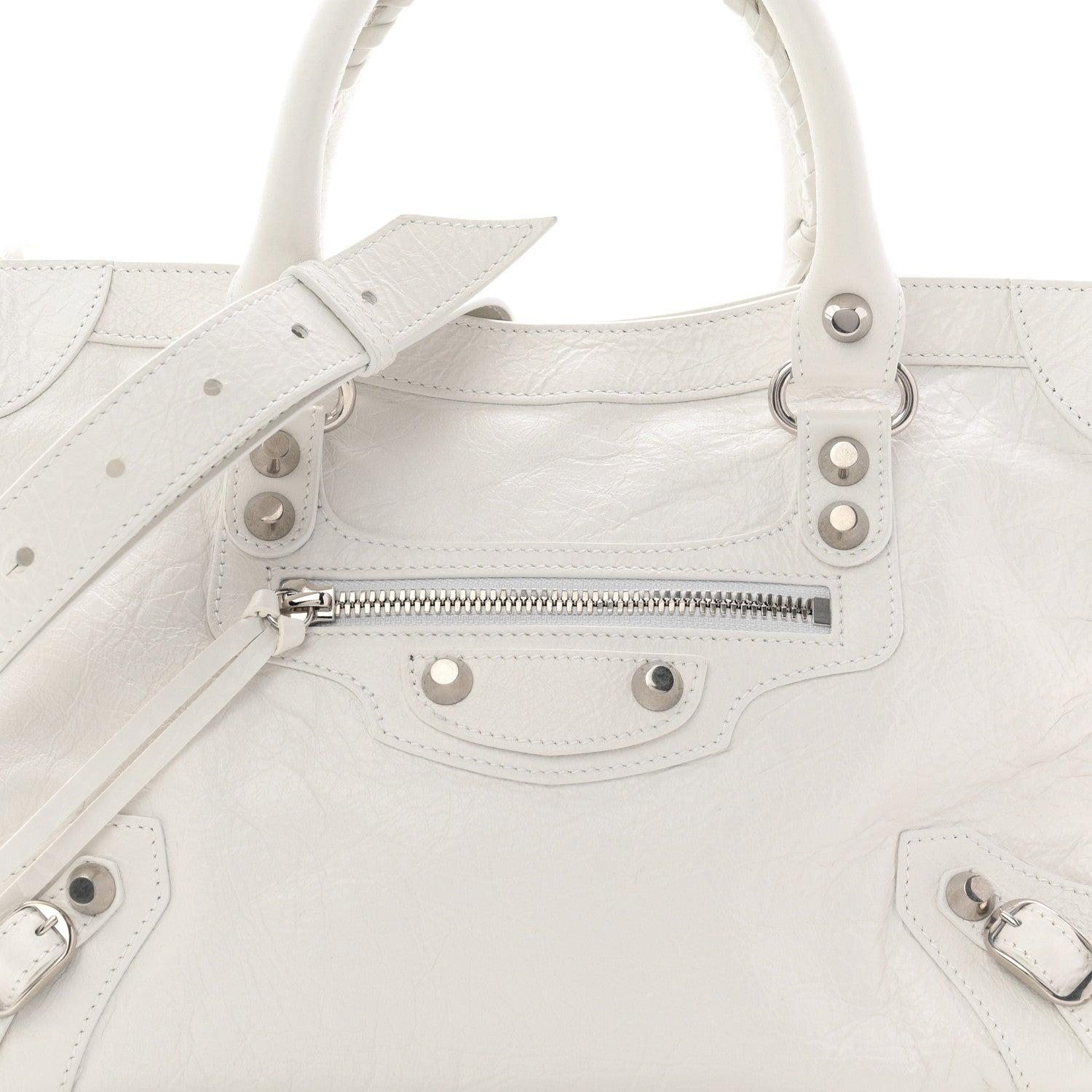 Agneau Arena Silver Hardware Small Le City Optic White