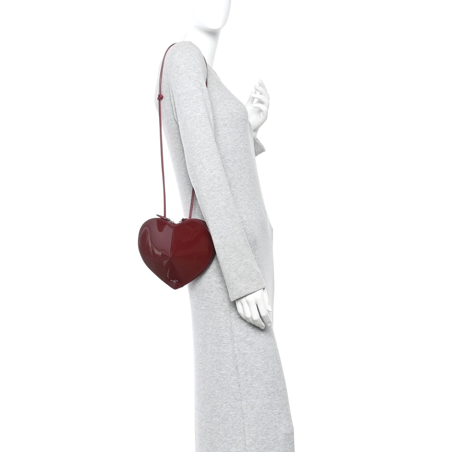 Patent Calfskin Le Coeur Bag Garnet Red
