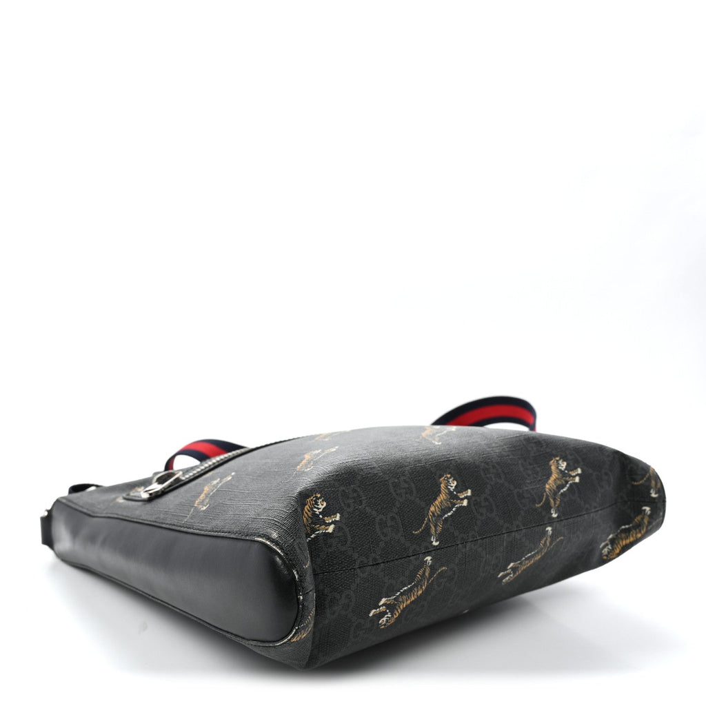 GG Supreme Monogram Tigers Web Messenger Bag Black Multicolor