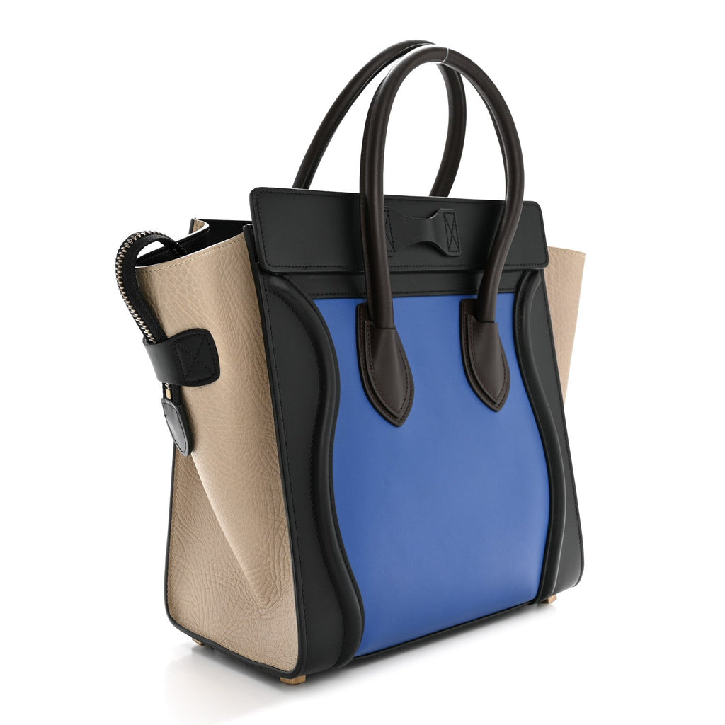 Smooth Calfskin Micro Tri-Color Luggage Indigo