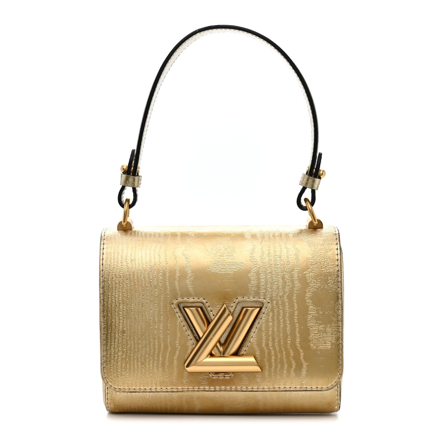 Calfskin Gravity Twist Shoulder Bag PM Gold