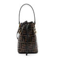 Vitello Liberty F is Fendi Bi-Color FF 1974 Embossed Mini Mon Tresor Bucket Bag Maya Black