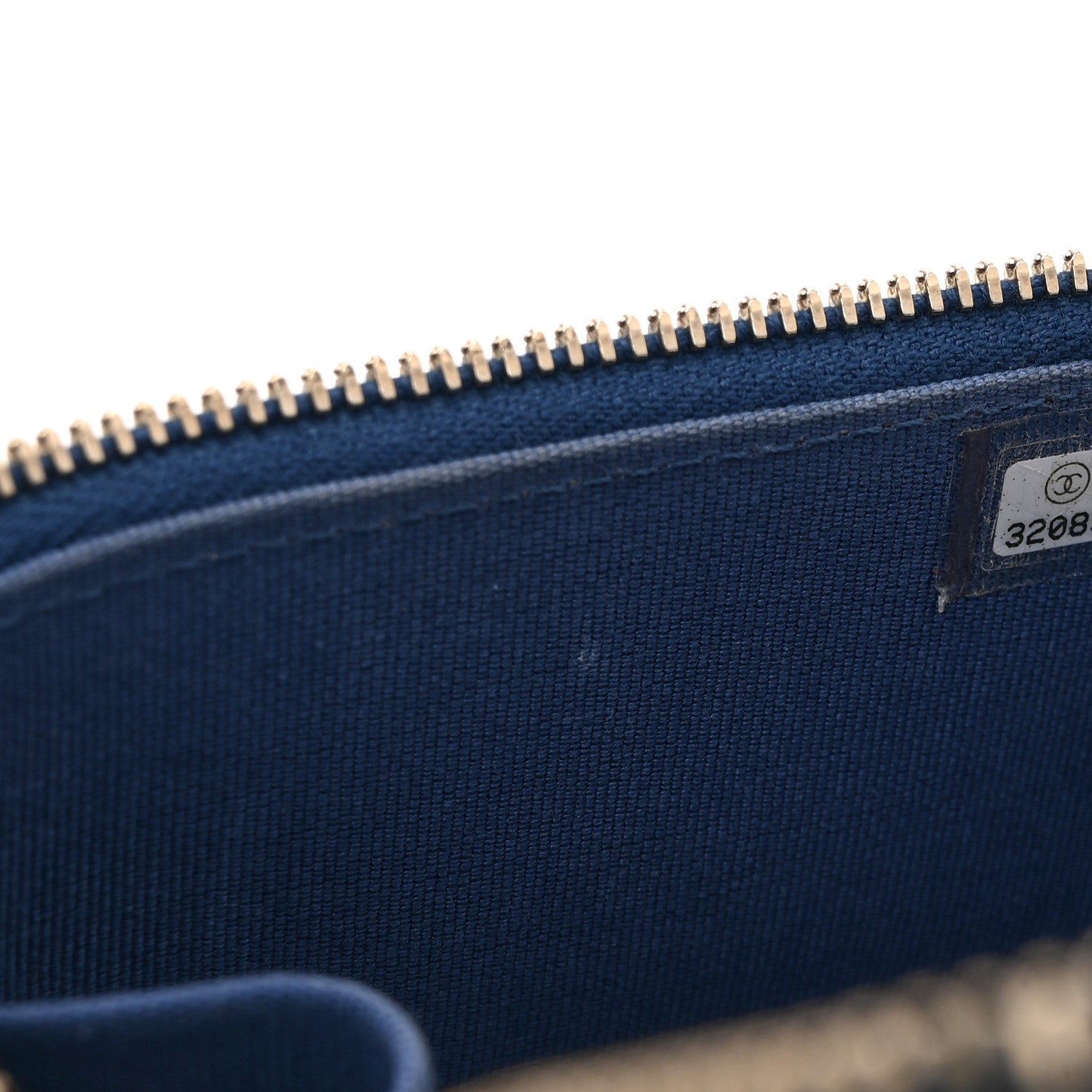 Lambskin Quilted Top Handle Mini Vanity Case With Chain Blue
