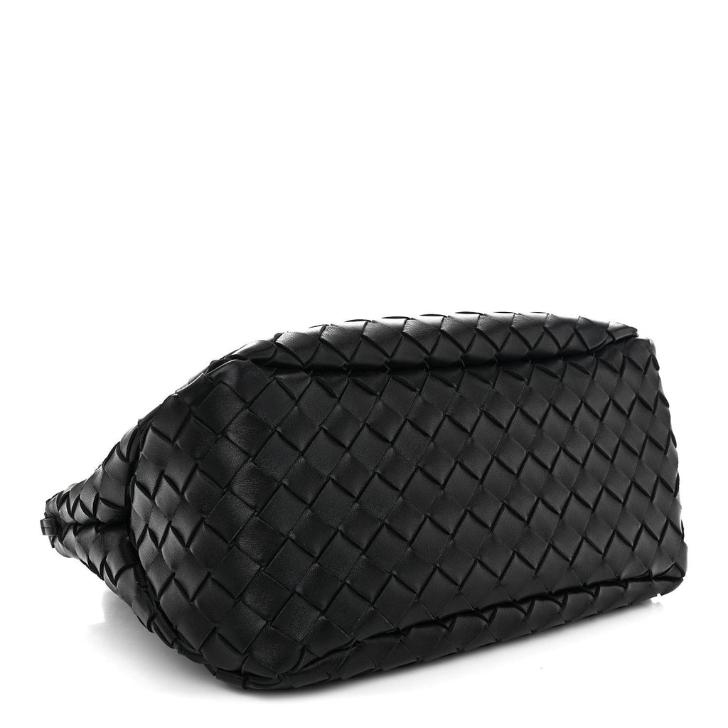 Nappa Intrecciato Small Campana Shoulder Bag Black