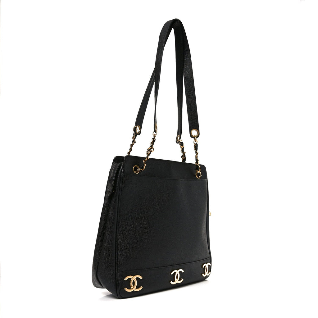 Caviar CC Shoulder Bag Black