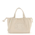 Calfskin Cuir Small Triomphe Cabas Drawstring White