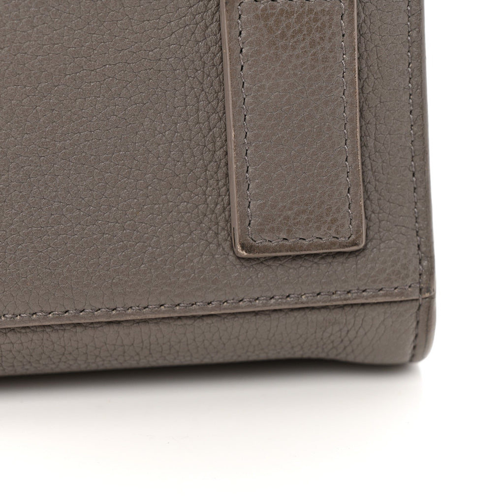 Grained Calfskin Nano Supple Sac De Jour Fog