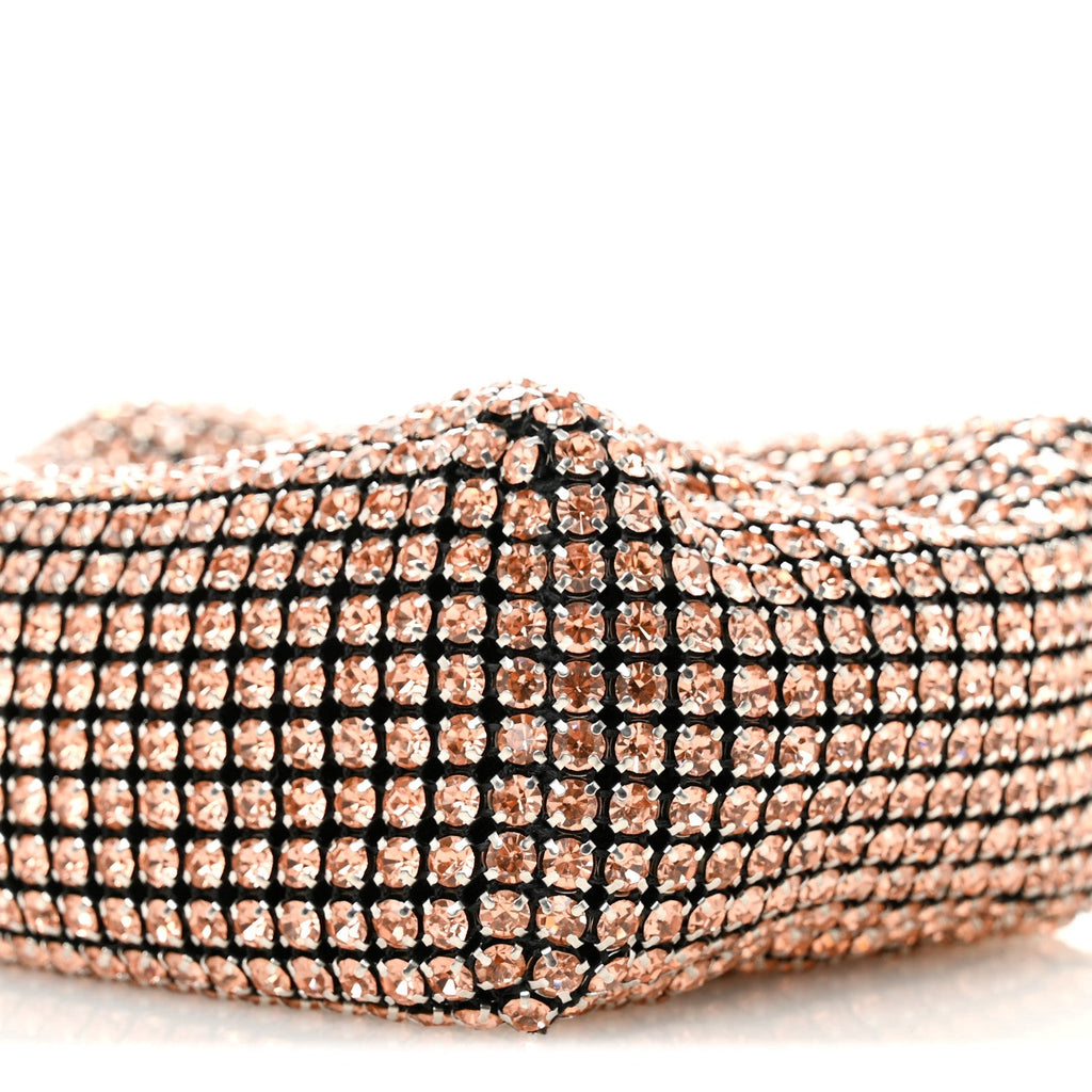 Mesh Crystal Rhinestone Mini Heiress Pouch Faded Neon Orange