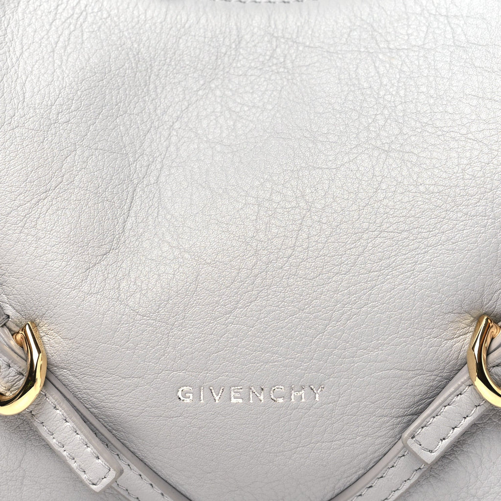 Tumbled Calfskin Mini Voyou Boyfriend Party Bag Light Grey