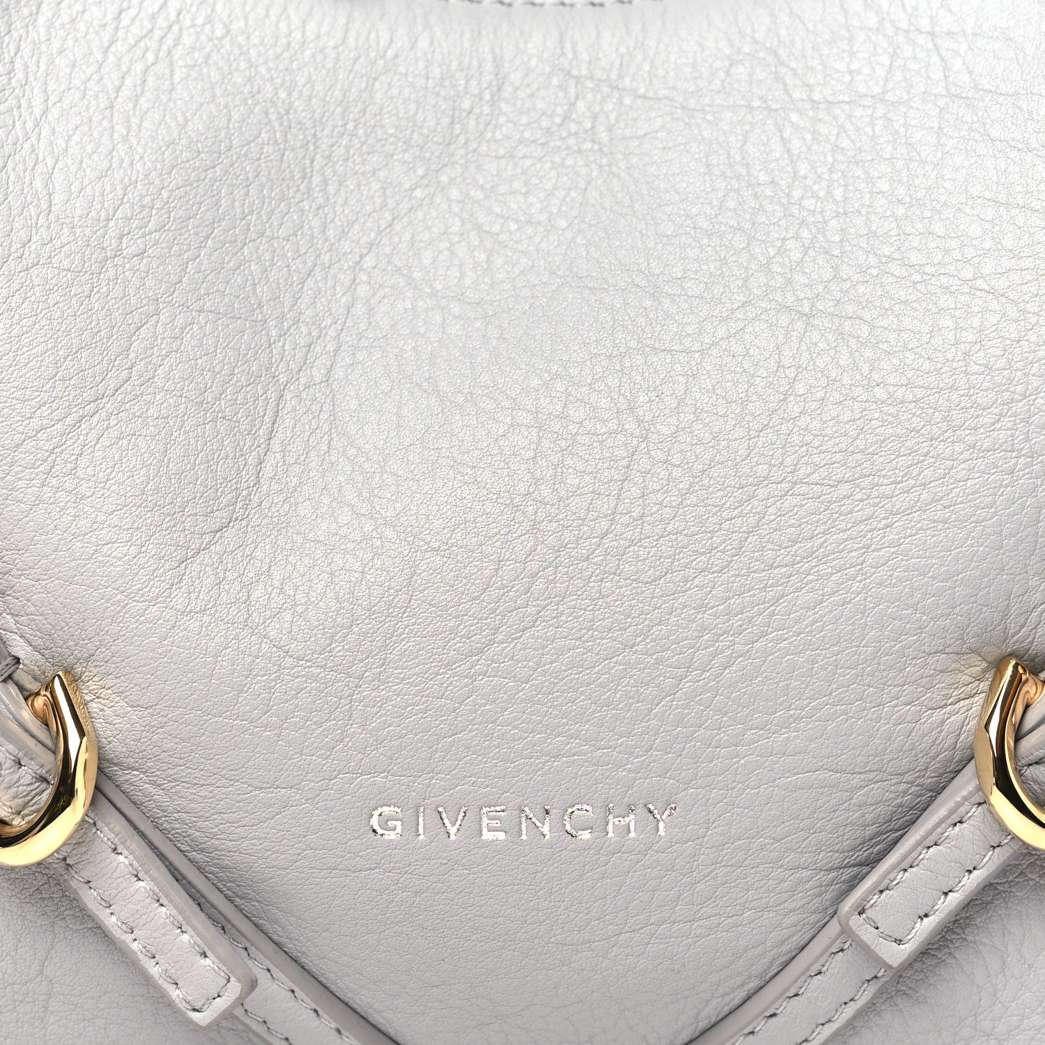 Tumbled Calfskin Mini Voyou Boyfriend Party Bag Light Grey