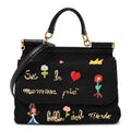 Neoprene Watersnake Embellished Medium Miss Sicily Satchel Black Multicolor