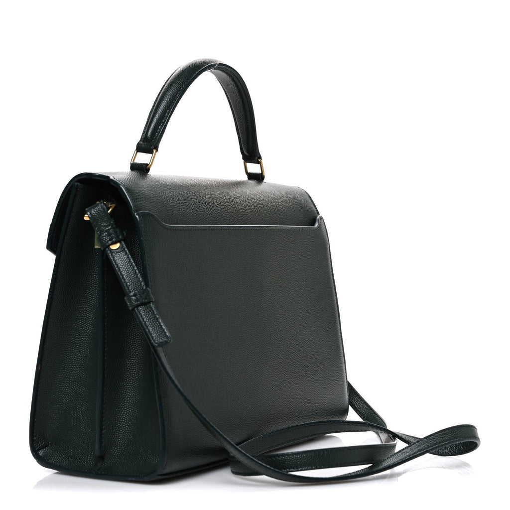 Grain de Poudre Medium Classic Monogram Cassandra Top Handle Dark Green