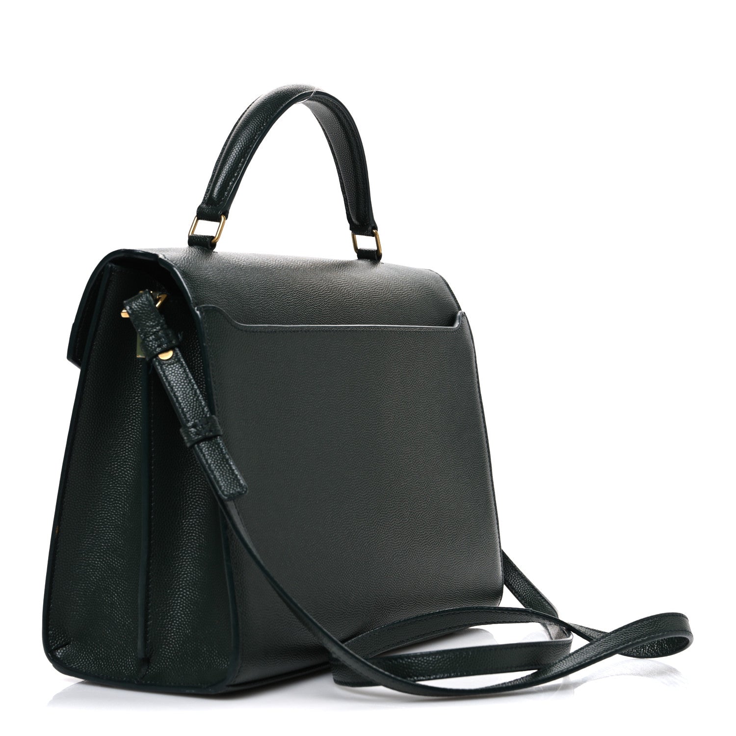 Grain de Poudre Medium Classic Monogram Cassandra Top Handle Dark Green