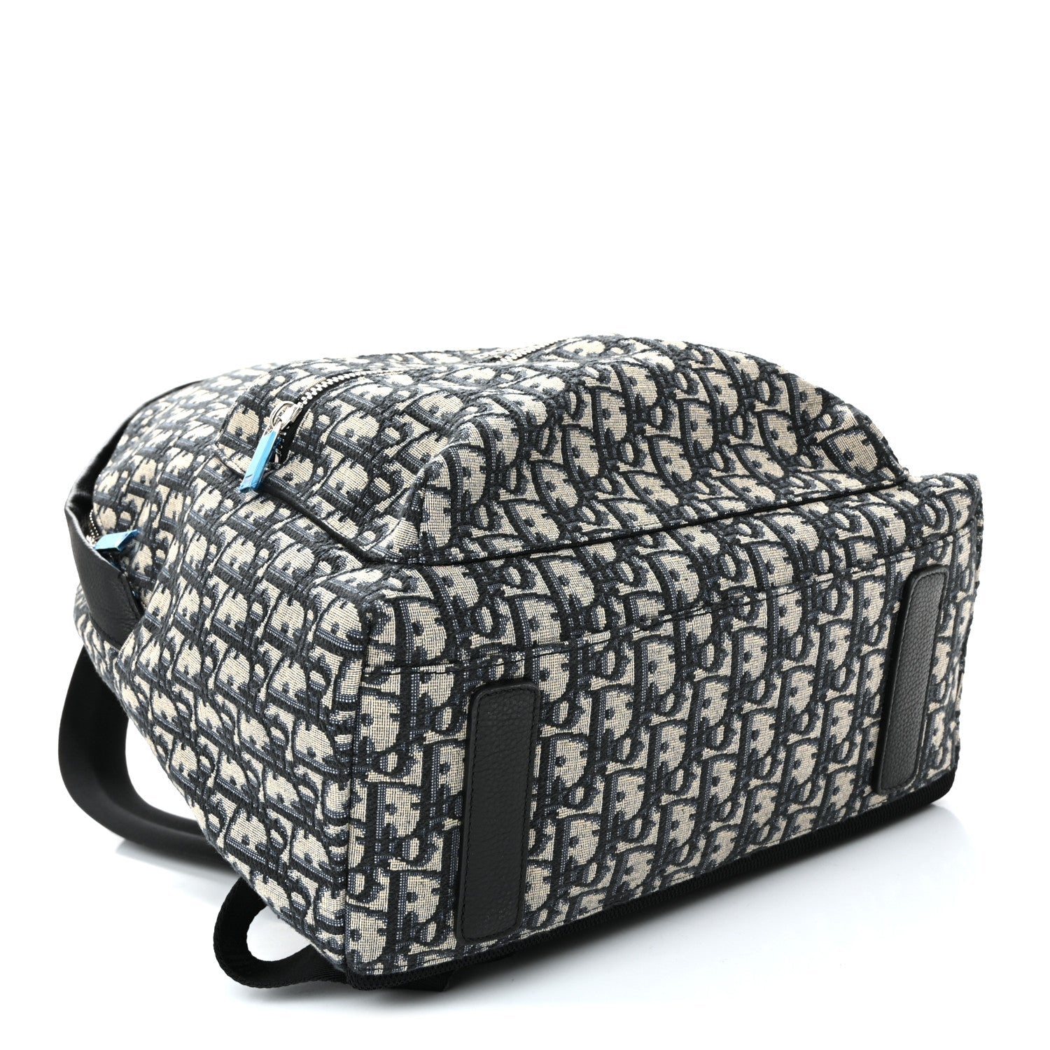 Oblique Calfskin Rider Backpack Beige Black