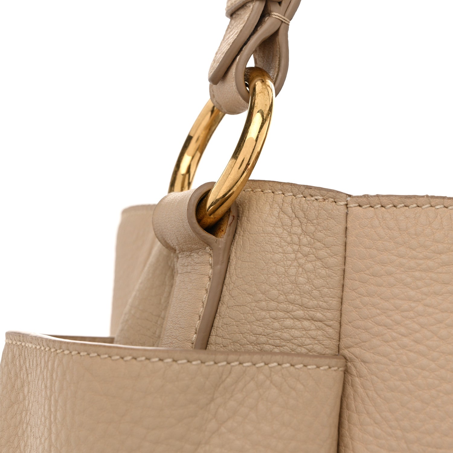 Vitello Daino Side Pocket Hobo Sabbia